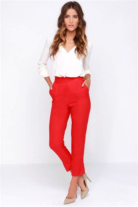 Trouser We Go Red High Waisted Pants High Waisted Pants Red High