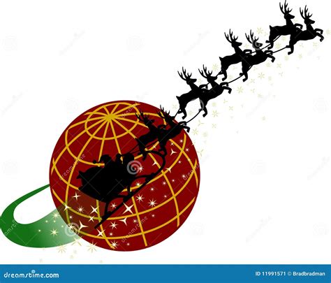 Santa Around The World Stock Illustration Illustration Of Magic 11991571