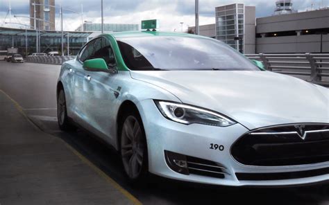 A New Electric Taxi Fleet With 10 Tesla Model S Vehicles At The