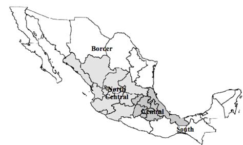 The Four Regions Of Mexico Download Scientific Diagram
