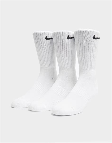 White Nike 3 Pack Cushioned Crew Socks Jd Sports