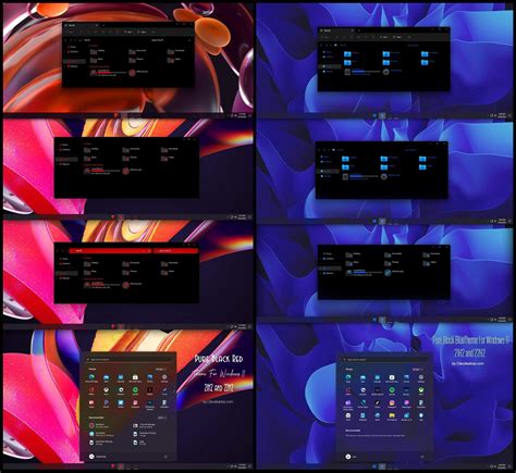 Pure Black Blue And Red Theme For Windows 11 22h2 Cleodesktop