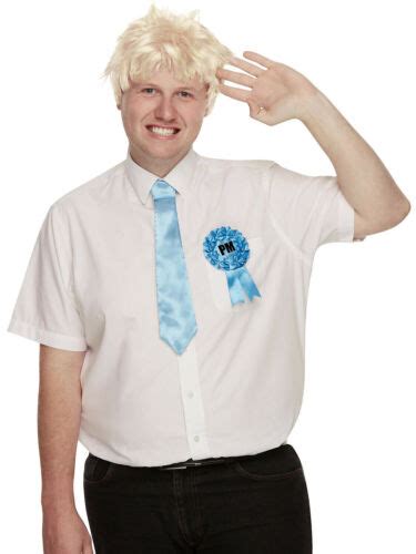 Boris Johnson Kit Wig Tie And Badge Posh Politician Prime Minister Fancy Dress Bre 5020570502952