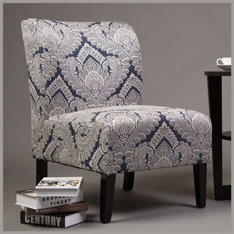 Glitzhome Gray Upholstered Damask Accent Chair Simple Sophisticated