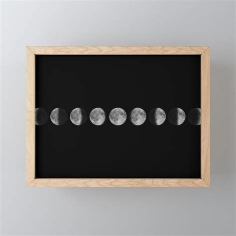 Phases Of The Moon Lunar Cycle Framed Mini Art Print By Allexxandarx