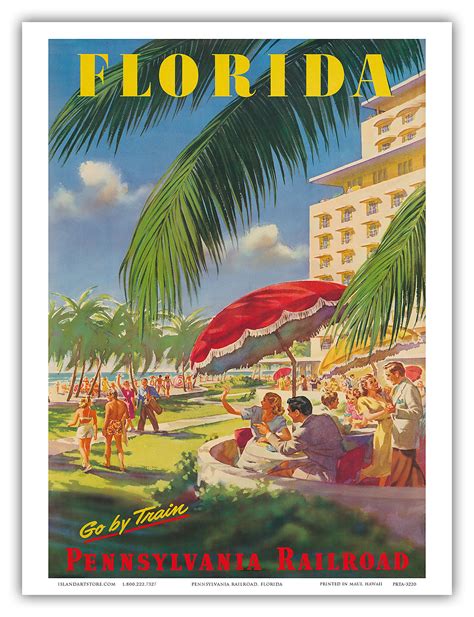 Florida Sunshine State Vintage Railway Travel Art Poster Print Ebay