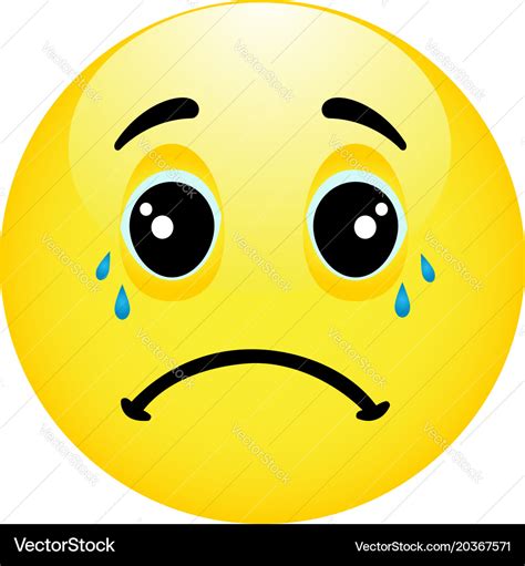 Depressed And Sad Emoticon With Hands On Face Vector Image