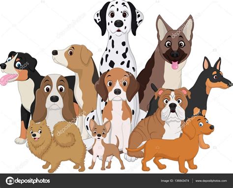 Set Of Funny Dogs Cartoon — Stock Vector © Tigatelu 136843474