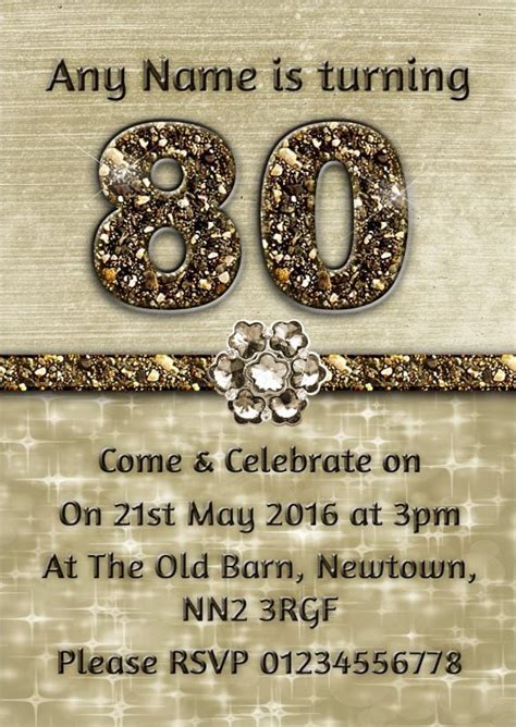80th Birthday Invitations Templates Free