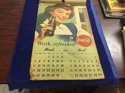 vintage coca cola calendar from 1950 1869134438