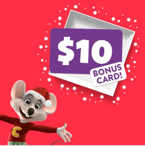 Get A 10 Bonus When You Buy A 50 Chuck E Cheese T Card