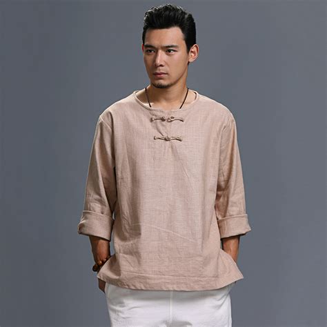 Long Sleeve Traditional Chinese Clothes Tang Suit Top Fashion Men Kung