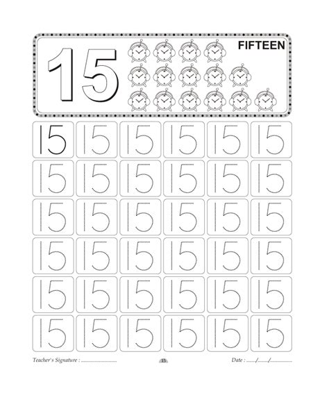 Tracing Numbers 1 15 Worksheets