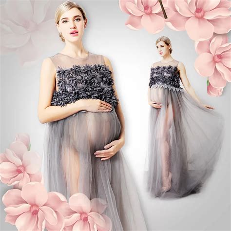 Pregnant Women Photography Costumes Maternity Gowns Beach Dress Photo Shoot Prof Service Mun