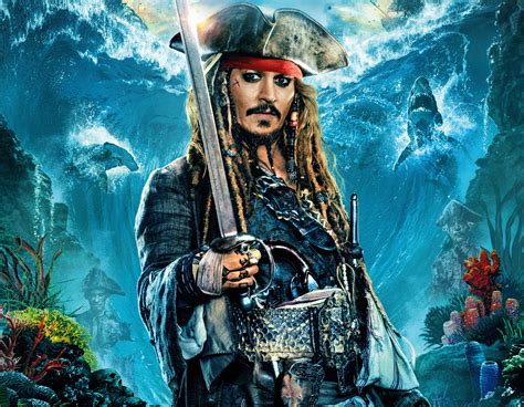 johnny depp as jack sparrow in pirates of the caribbean dead men tell no tales wallpaper hd