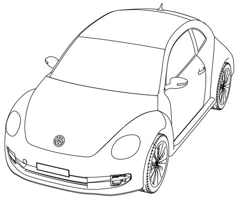 Volkswagen Beetle Coloring Pages To Print Free Coloring Sheets