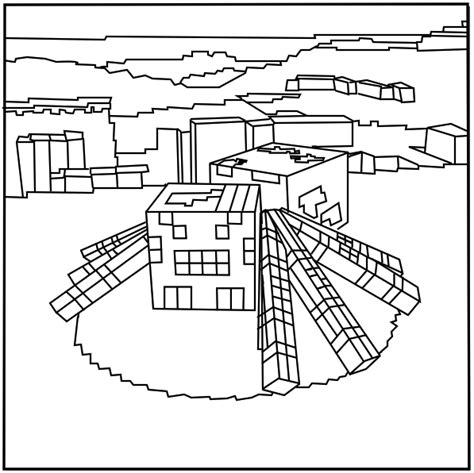 Minecraft Coloring Pages Spider At Free Printable