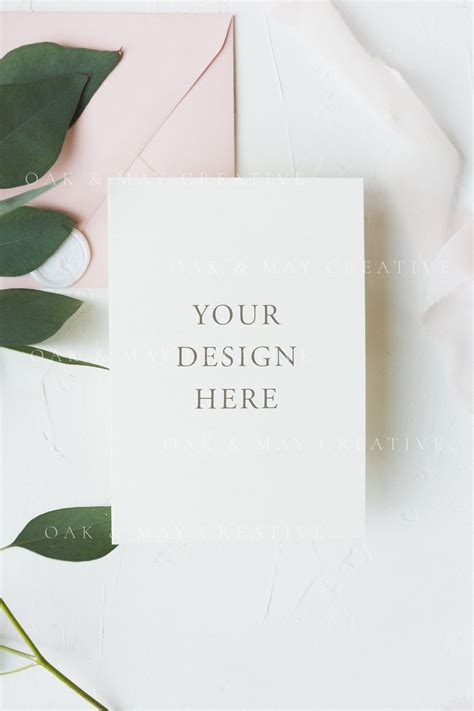 5x7 Wedding Card Mockup A7 Printable Mockup Styled Stock Etsy