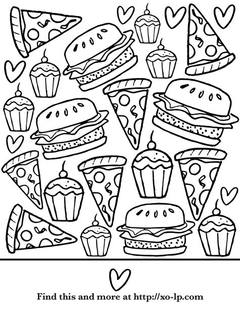 Party Food Coloring Page Food Coloring Pages Cute Coloring Pages