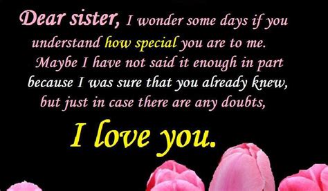 Dear Sister I Love You I Love You Sister Dear Sister Dear Sister
