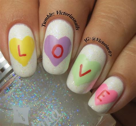 Conversation Heart Inspired Converse With Heart Heart Nails Cool