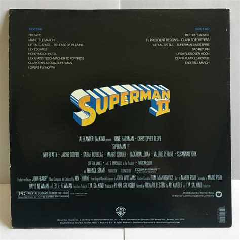 Superman 2 1981 Soundtrack Etched Vinyl Lp Poster Vgvg The Audio
