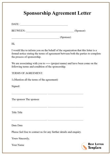15 Free Sponsorship Letter Template Format Sample And Example 2022