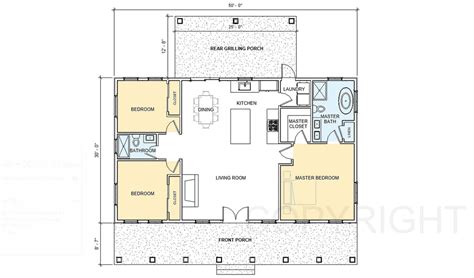 Cedar Springs Modern Ranch House Plan 3 Bed 2 Bath 30x50 1500 Square