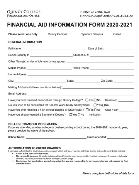 20 21 Financial Aid Info Form 2 Docx Fill Out And Sign Printable Pdf