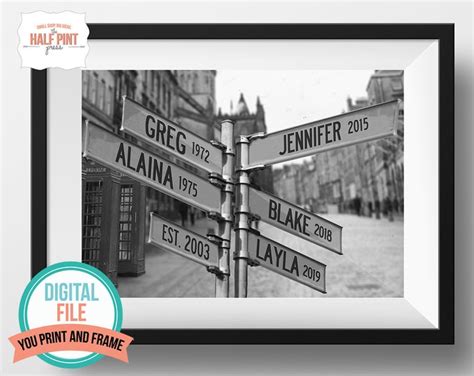 Personalized Intersection Street Sign Digital File With 56 Etsy