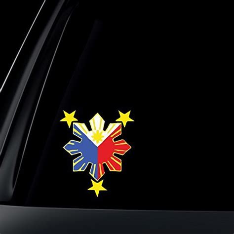 World Design Philippine Flag Sun Car Decal Stickers