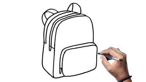 How To Draw Backpack Easy For Kids How To Draw A School Bag Youtube