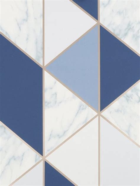 Sublime Marble Geo Navy Wallpaper