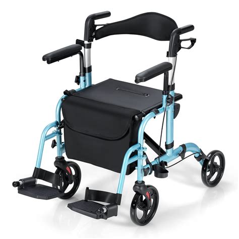 Buy Goplus 2 In 1 Rollator Walkers For Seniors With Seat 8 Inch Wheel