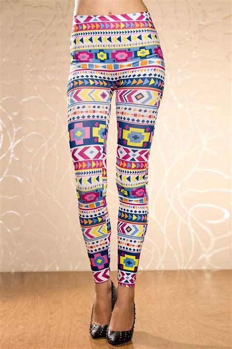 legging tribal colore aztec azteque leggings skinny colorful printed ref 02