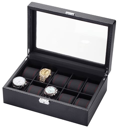 Ten Watch Display Case Box 34 705 Diplomat Modena Carbon Fiber