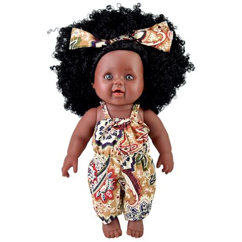 12 Inch Toy Baby Black Dolls Lifelike African American Doll For Kids