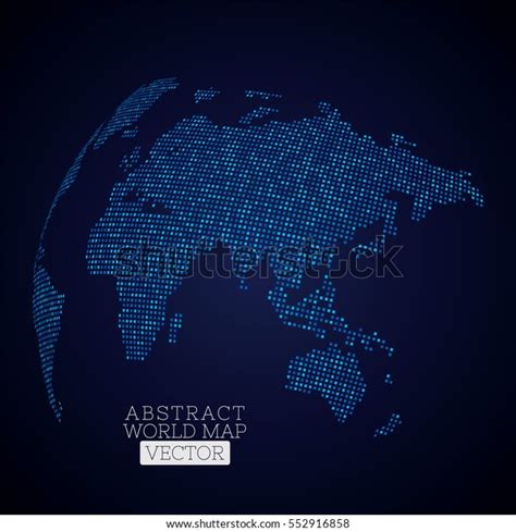 Pixel Dot World Map Made Blue Stock Vector Royalty Free 552916858