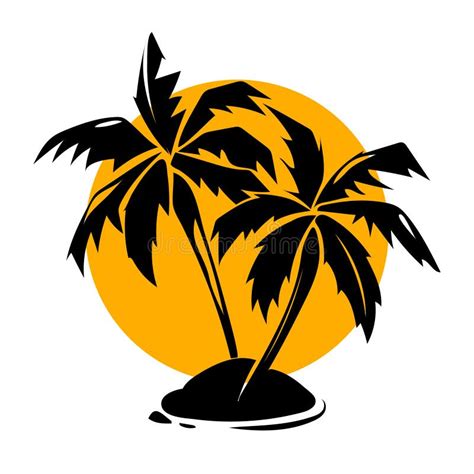 logo tropical de palmiers et de soleil de paradis illustration de vecteur illustration du