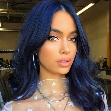 Blue Black Hair Color Dark Blue Hair Hair Inspo Color Hair Color For