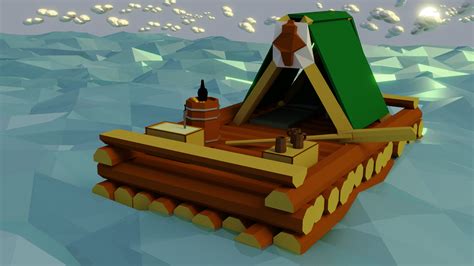 Check Out My Behance Project “stylized Low Poly Raft”