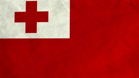Tonga Flag Waving Against Time Lapse Clouds Background Stock Footage