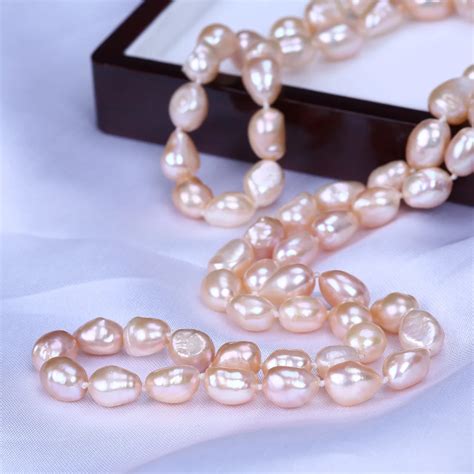 Aliexpress Com Buy Natural Freshwater Baroque Pearl Necklace Genuine Pearl Sweater Chain
