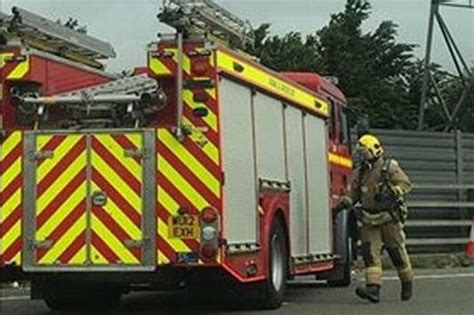 M5 Traffic Photos Released By Fire Fighters Show Lorry Destroyed By
