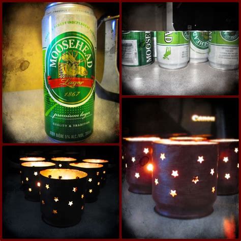 Starlight Candle Holders Made From Beer Cans Night Sky Wedding Beer