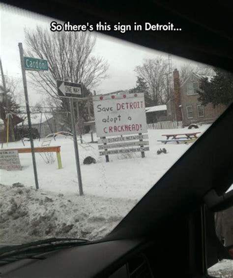 Detroit Funny Signs Dump A Day Funny Pictures Funny Signs Haha Funny