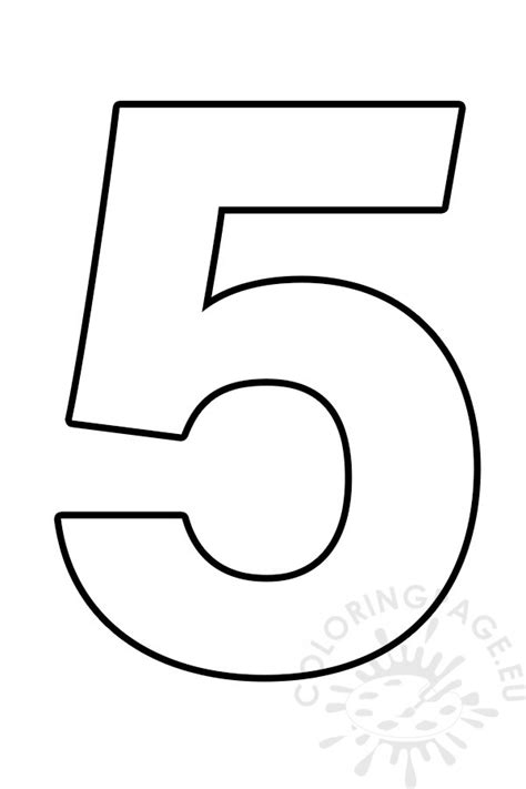 With these colors, you can also use the color name. Number 5 template - Coloring Page