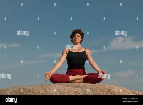 Iyengar Yoga Instructor Demonstrates Siddhasana Sitting Stock Photo Alamy