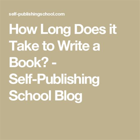 A book review editor will never send you another book if you don't deliver on the first. How Long Does it Take to Write a Book? - Self-Publishing ...