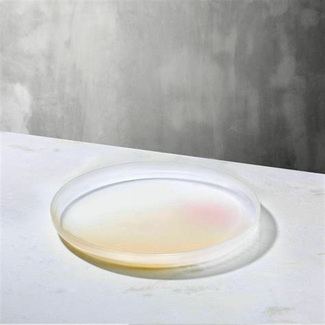Plato De Servir Pigmento 35 Cm Amarillo Y Beige Rociado Nude Glass